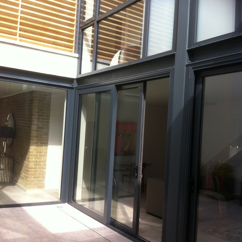 Anthracite aluminium sliding patio doors fitted in Bicester